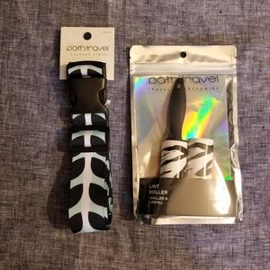 Luggage strap & lint roller travel set
